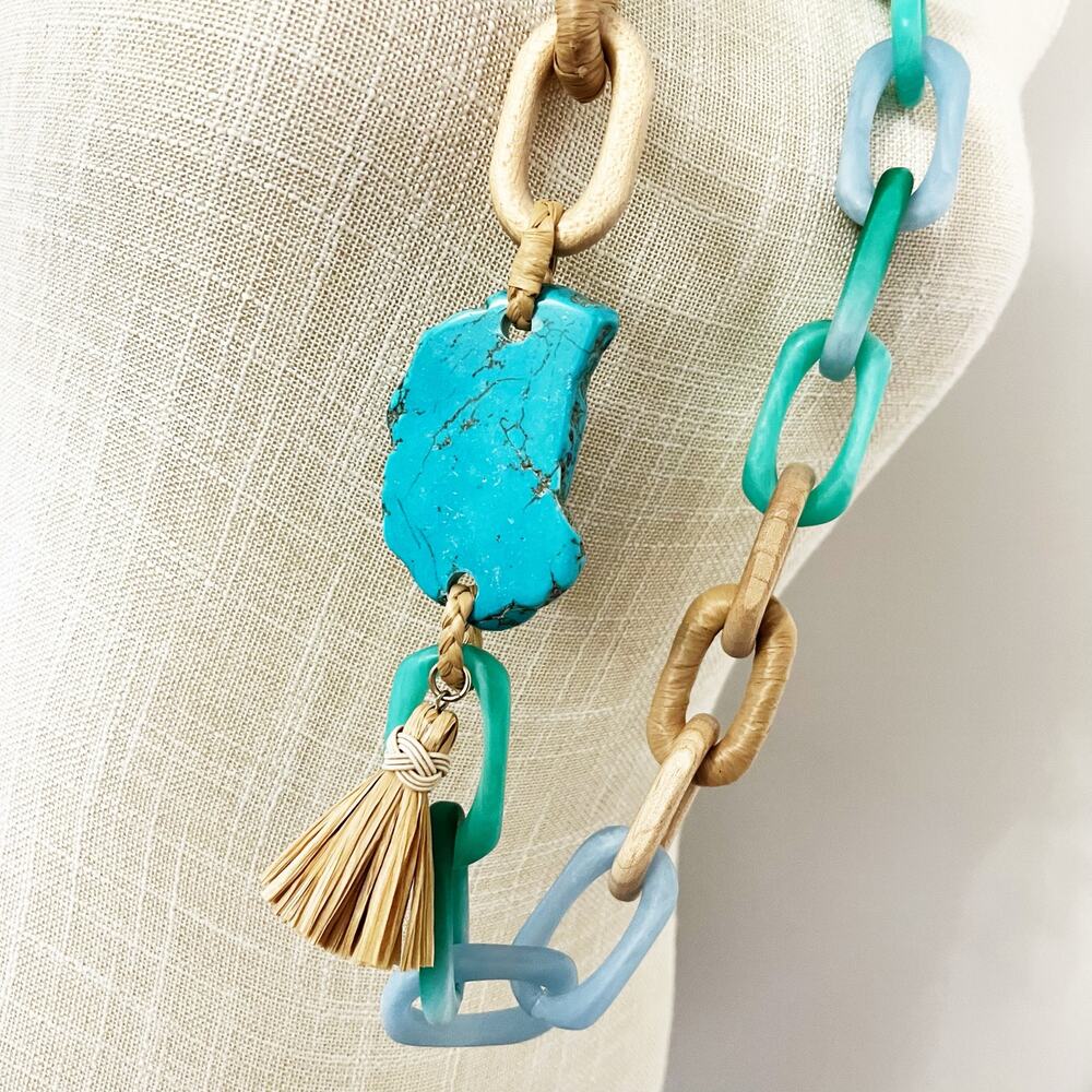 NEW Chico's Cool Multi Links Long Necklace - Picture 5 of 10